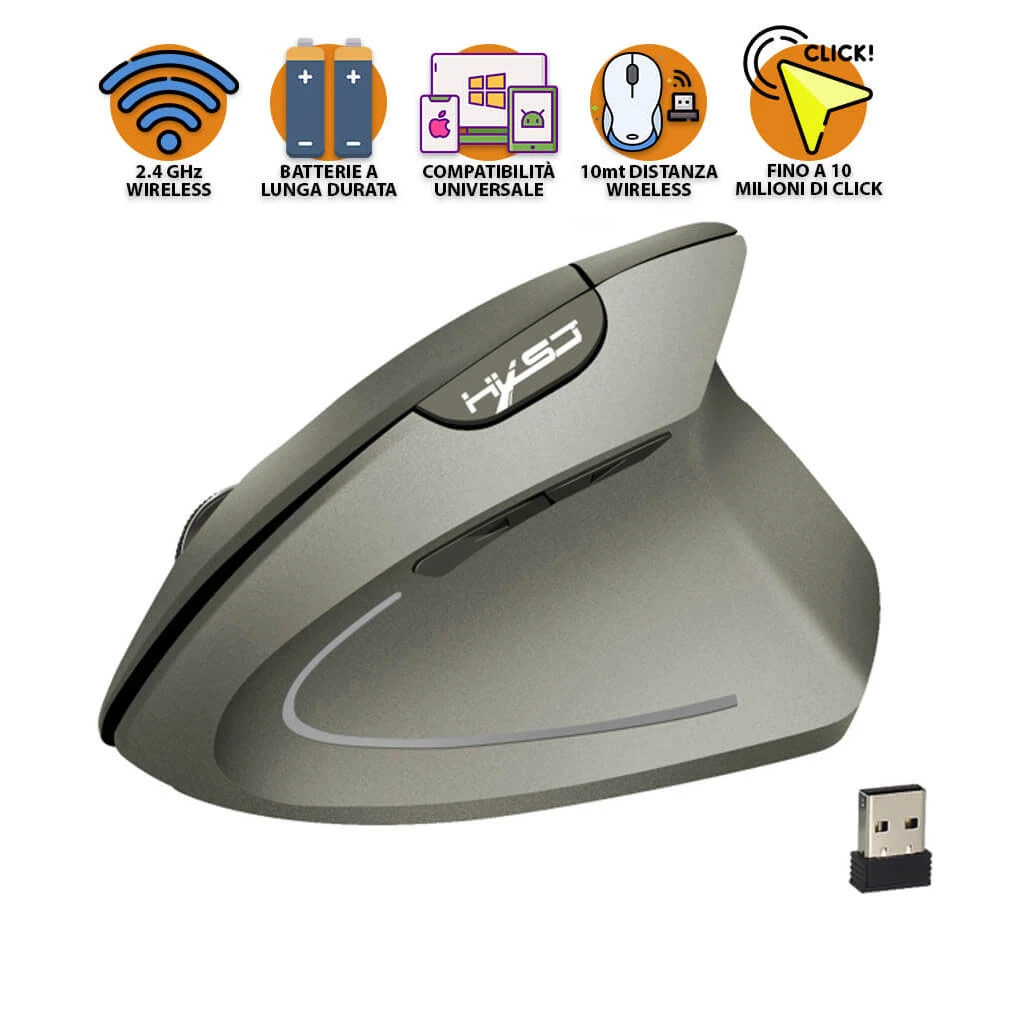 Mouse Verticale Ergonomico Wireless USB Mouse Verticale Ergonomico Wireless USB