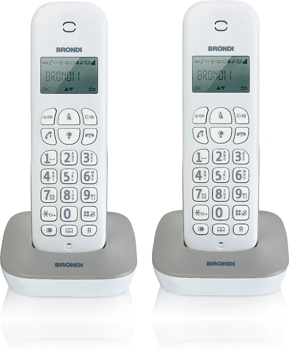 TELEFONO CORDLESS BRONDI GALA TWIN BIANCO/GRIGIO TELEFONO CORDLESS BRONDI GALA TWIN BIANCO/GRIGIO