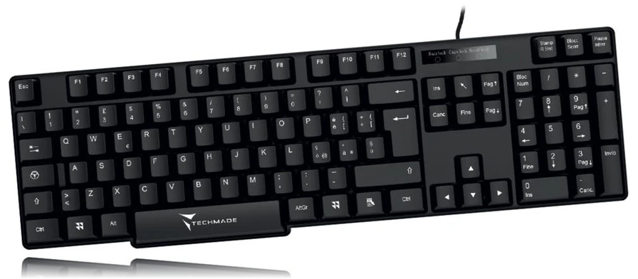 Techmade Tastiera Wired Filo Black Techmade Tastiera Wired Filo Black